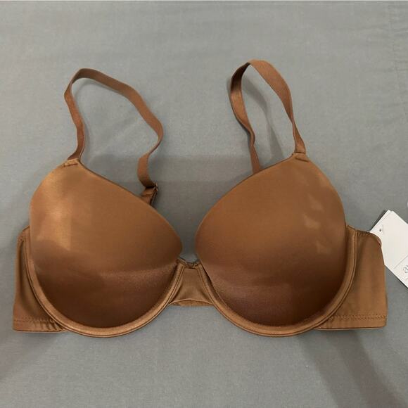 Auden Bra Womens 34C Brown Smooth Light Lift Demi Coverage Comfort Wire Neutral - Picture 3 of 8